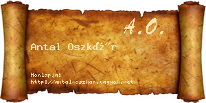 Antal Oszkár névjegykártya