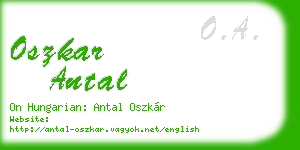 oszkar antal business card
